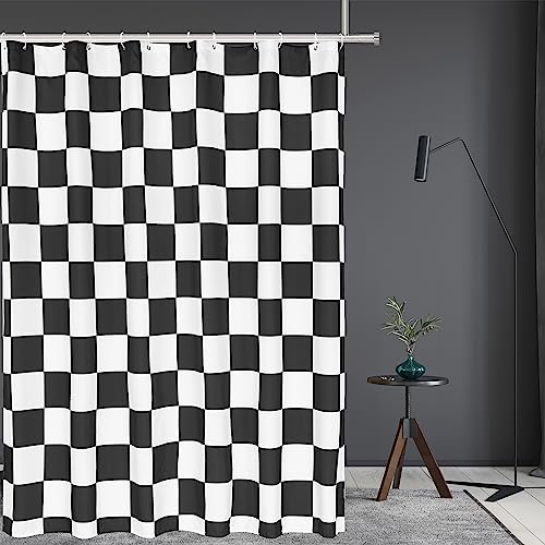 Tititex Ästhetischer Duschvorhang, Vorhänge, Badevorhang mit Schachbrettmuster, Weiß, Schwarz, modernes Duschvorhang-Sets, Dekoration, 180 x 180 cm, mit Haken Tititex Ästhetischer Duschvorhang, Vorhänge, Badevorhang mit Schachbrettmuster, Weiß, Schwarz, modernes Duschvorhang-Sets, Dekoration, 180 x 180 cm, mit Haken von Tititex