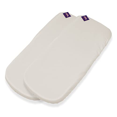 Tititnins® 2er-Pack Matratzenbezug für Bugaboo Camaleon 3 Plus, Pique Ecru - Spannbettlaken, 100 % Baumwolle von Tititnins