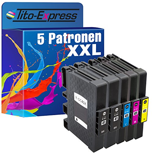 Tito-Express PlatinumSerie 5 Drucker-Gelpatronen XXL passend zu Ricoh GC-41 | Geeignet für SG 3100 Series SG-K 3100 DN SG 3110 DNW SG 3110 DN von Tito-Express