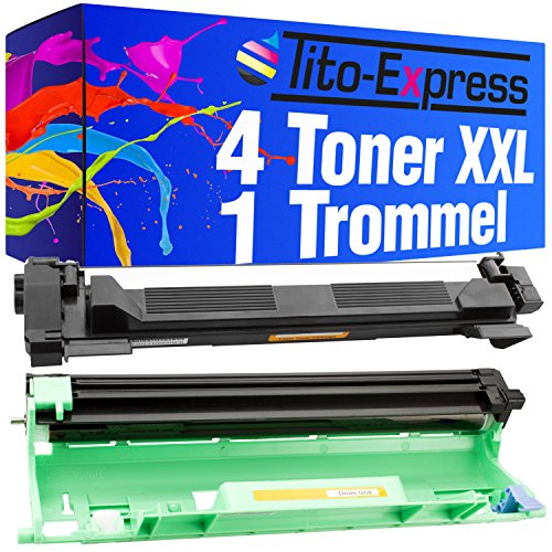 Tito-Express PlatinumSerie 4X Toner & Trommel XXL kompatibel mit Brother DR-1050 TN-1050 von Tito-Express