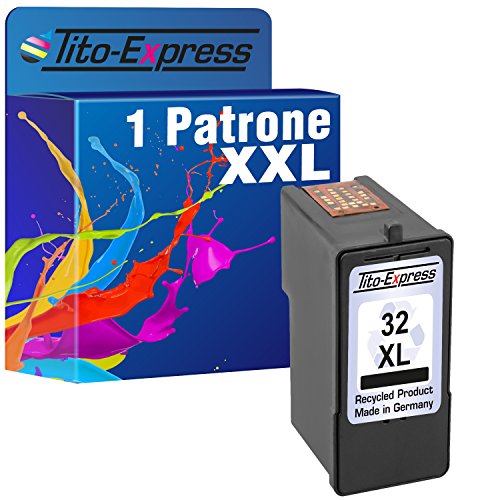 Tito-Express PlatinumSerie 1x Druckerpatrone für Lexmark 32 XL Black Z815 X3380 X5200 X5210 X5250 X5260 X5270 X5400 von Tito-Express