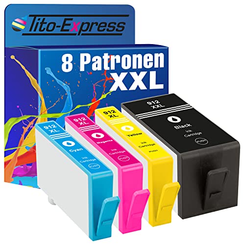 Tito-Express 8 Druckerpatronen kompatibel mit HP 912XL für OfficeJet 8022e 8010 Pro 8012 8012e 8013 8014 8014e 8015 8015e 8017 8022 8023 8024 8024e 8025e 8025 aus der PlatinumSerie von Tito-Express
