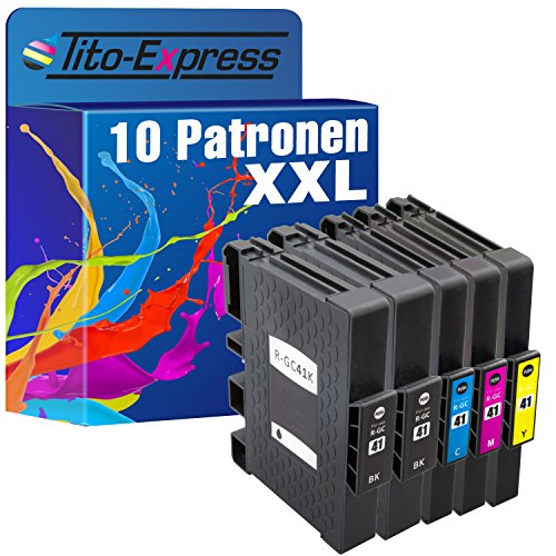 Tito-Express PlatinumSerie 10 Drucker-Gelpatronen XXL passend zu Ricoh GC-41 | Geeignet für SG 3100 Series SG-K 3100 DN SG 3110 DNW SG 3110 DN von Tito-Express
