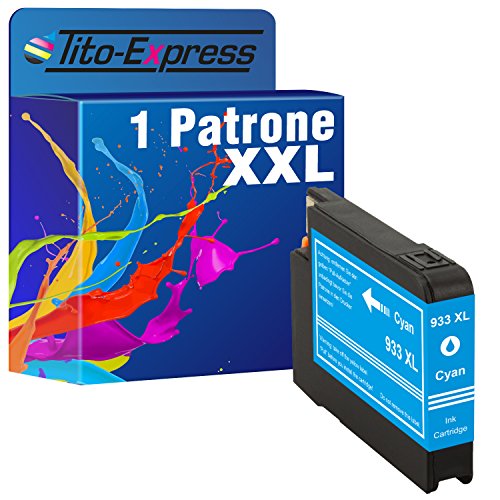 Tito-Express 1x Patrone XXL kompatibel mit HP 933 XL Cyan | Geeignet für HP OfficeJet 6700 Premium 7510 7612 7610 7110 WF 6600 7600 Series 6100 E 6600 von Tito-Express