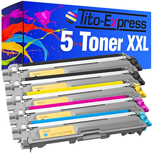 Tito-Express PlatinumSerie Set 5 Toner XXL kompatibel mit Brother TN-241 TN-245 HL-3140CW HL-3150CDW HL-3150CDN HL-3170CDW MFC-9130CW MFC-9140CDN MFC-9330CDW MFC-9340CDW DCP-9015CDW DCP-9020CDW von Tito-Express