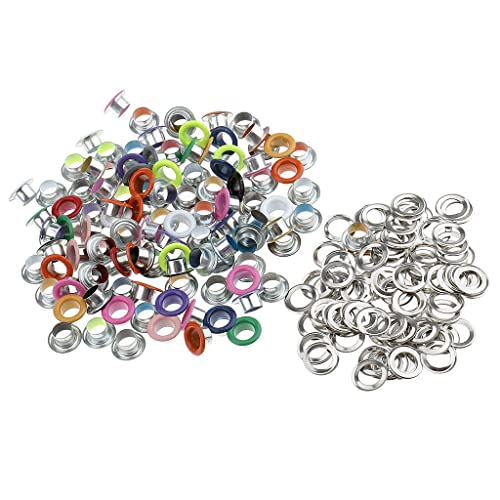 Tiuimk 100 bunte hohle Eisen-Ösen (Größe 20# – Innendurchmesser 6 mm) – ideal für Lederhandwerk und DIY-Projekte von Tiuimk
