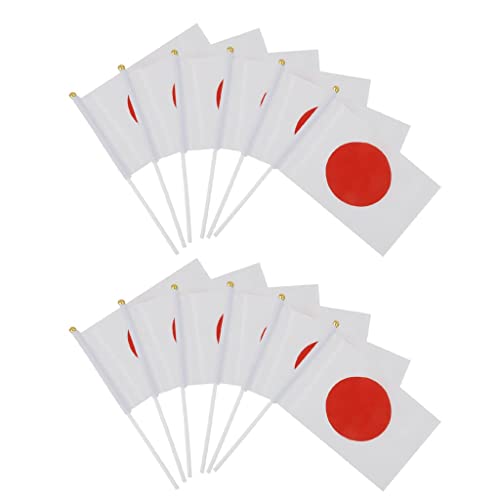 Tiuimk 12 Stück 8. Größe Hand winken Flaggen Japan – 14 x 21 cm Japanische Nationalflagge Farbe von Tiuimk