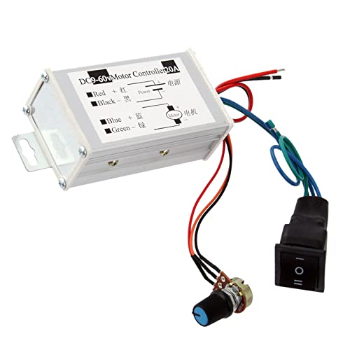 Tiuimk Gleichstrom-Motorregler, 12 V, 24 V, 36 V, 48 V, reversibler Drehzahlregler, 400 W, Sanftanlauf von Tiuimk