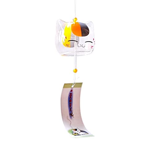 Tiuimk Glas Windspiel - MingMi - Gelb - Katze Design - 6.5cm x 6cm von Tiuimk