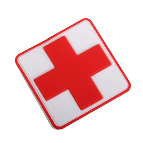 Tiuimk Weißes PVC Rotes Kreuz Medical Rescue Moral Patch mit Klettverschluss von Tiuimk