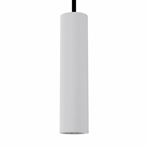 Betoniq Pendelleuchte Beton modern groß NARA27 außen weiss innen silber - Industrial Design Betonlampe Hängelampe mit LED Glühbirne und Fassung GU10 - Hängeleuchten & Pendelleuchten in Betonoptik von Tivendis