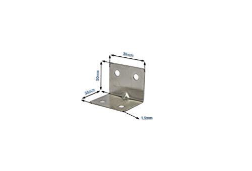 Edelstahl Winkel 30x30x38mm (VE 10 Stück) Var1 Lochwinkel Montagewinkel von Tivendis