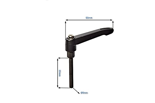 Klemmschraube M5 x 35 mm | Klemmhebel Exzenterhebel Spanngriff Spannschraube Verschlusshebel Klemmgriff | Zink Druckguss Griff Klemmschraube M5 x 35 mm | Klemmhebel Exzenterhebel Spanngriff Spannschraube Verschlusshebel Klemmgriff | Zink Druckguss Griff von Tivendis