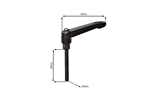 Klemmschraube M5 x 40 mm | Klemmhebel Exzenterhebel Spanngriff Spannschraube Verschlusshebel Klemmgriff | Zink Druckguss Griff von Tivendis