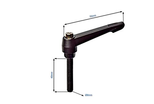 Klemmschraube M8 x 40 mm | Klemmhebel Exzenterhebel Spanngriff Spannschraube Verschlusshebel Klemmgriff | Zink Druckguss Griff von Tivendis