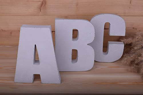 Tivendis Buchstaben Alphabet mit Sonderzeichen aus Beton Dekoration Einrichtung grau ABC Deko Einrichtung H von Tivendis