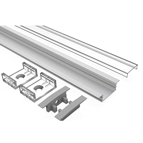 Tivendis | Einbauprofil EF | LED Aluminiumprofil Eloxiert | 200 cm Aluprofil für LED Stripes/Stripe/Strip/Streifen inkl. transparenter Abdeckung Tivendis | Einbauprofil EF | LED Aluminiumprofil Eloxiert | 200 cm Aluprofil für LED Stripes/Stripe/Strip/Streifen inkl. transparenter Abdeckung von Tivendis