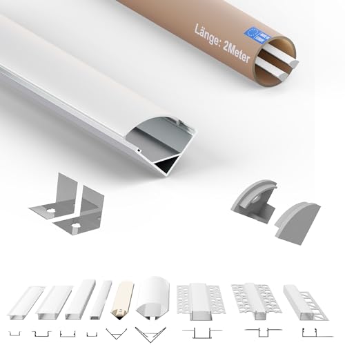 Tivendis LED Eckprofil 2m Set 6-teilig milchig | Alu Profil für LED Streifen 10mm ER10 | LED Profil Indirekte Beleuchtung | LED Aluminium Profil Alu Eckprofil | LED Leiste LED Schiene 2er SET Tivendis LED Eckprofil 2m Set 6-teilig milchig | Alu Profil für LED Streifen 10mm ER10 | LED Profil Indirekte Beleuchtung | LED Aluminium Profil Alu Eckprofil | LED Leiste LED Schiene 2er SET von Tivendis