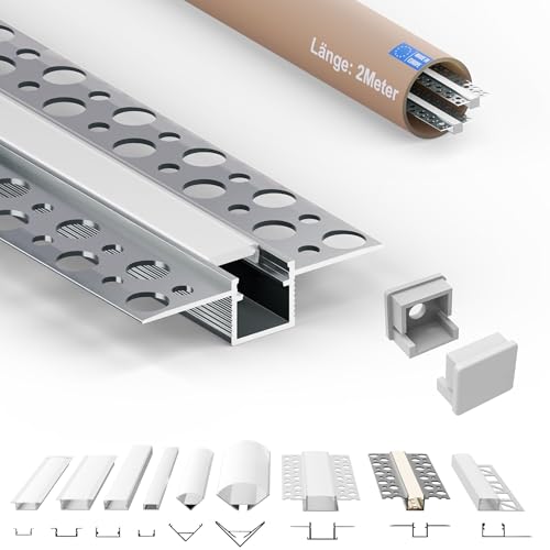 Tivendis LED Trockenbauprofil 2m mit Abdeckung milchig | UP Trockenbau Profile für LED Streifen 2er SET Tivendis LED Trockenbauprofil 2m mit Abdeckung milchig | UP Trockenbau Profile für LED Streifen 2er SET von Tivendis