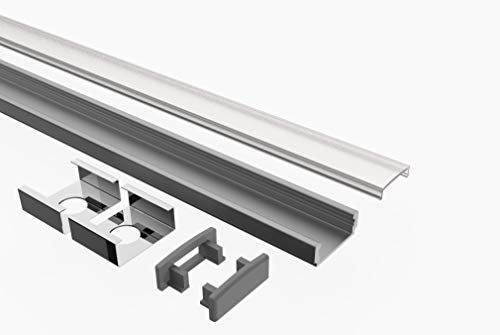 Tivendis Led Alu Profil 2 m AF2 Komplett Set für Strip/Streifen bis 12 mm breit | Abdeckung satiniert milchig, Endkappen, Befestigungclips | U-Form Aufputz Deckenleiste Wandprofil eloxiert Tivendis Led Alu Profil 2 m AF2 Komplett Set für Strip/Streifen bis 12 mm breit | Abdeckung satiniert milchig, Endkappen, Befestigungclips | U-Form Aufputz Deckenleiste Wandprofil eloxiert von Tivendis