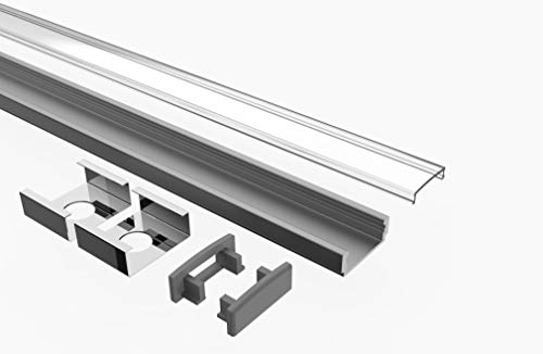 Tivendis Led Alu Profil 2 m AF2 Komplett Set für Strip/Streifen bis 12 mm breit | Abdeckung transparent klar, Endkappen, Befestigungclips | U-Form Aufputz Deckenleiste Wandprofil eloxiert Tivendis Led Alu Profil 2 m AF2 Komplett Set für Strip/Streifen bis 12 mm breit | Abdeckung transparent klar, Endkappen, Befestigungclips | U-Form Aufputz Deckenleiste Wandprofil eloxiert von Tivendis