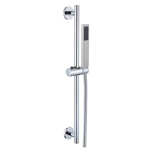 Tivezlor Duschstange mit Handbrause, höhenverstellbare Duschstange aus Edelstahl, Handbrause mit Schlauch, Hochdruck-Duschkopf aus Messing,Chrome von Tivezlor