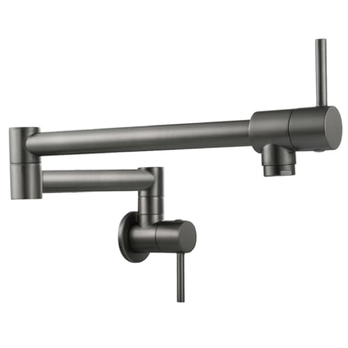 Tivezlor Wandmontierter Topffüller-Wasserhahn Pistole Grau Edelstahl-Küchenhahn 360°, Moderner klappbarer Küchenhahn, Kaltwasserhahn, Einloch-Herdhahn von Tivezlor