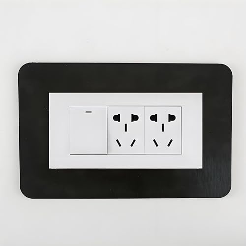 Tivleed Lichtschalter-Umrandung, Lichtschalter-Abdeckplatten, Lichtschalter-Aufkleber, schwarze Einzelschalter-Abdeckplatte für Heimwanddekoration (15,5 cm x 7,5 cm) von Tivleed