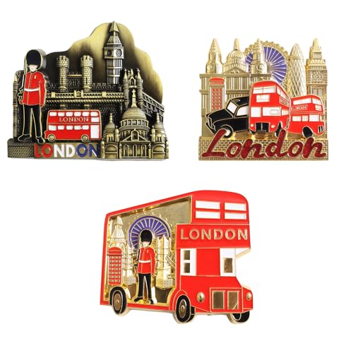 Tivleed London-Souvenirs, London-Kühlschrankmagnet, Kühlschrankmagnete, Souvenir-Kollektion, britisches Erbe, Geschenk für Freunde und Familie, 3 Stück Tivleed London-Souvenirs, London-Kühlschrankmagnet, Kühlschrankmagnete, Souvenir-Kollektion, britisches Erbe, Geschenk für Freunde und Familie, 3 Stück von Tivleed