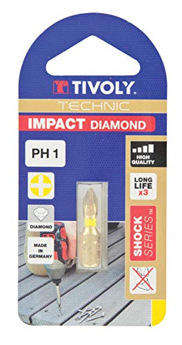 Timoly 11523320100 Diamant-Schrauber-Bits Impact Torsion für Philips Ph1 Schrauben Schraubendreher von Tivoly