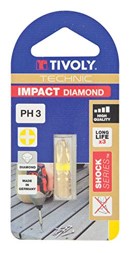 Timoly 11523320300 Diamant-Schrauber-Bits Impact Torsion für Philips Ph3 Schrauben Schraubendreher von Tivoly