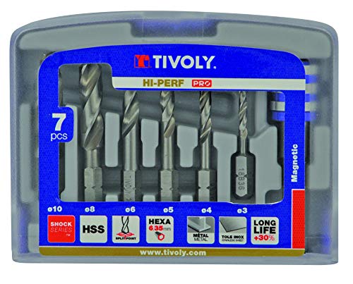 Tivoly 11437070002 FHX06 Metallbohrer Hexa Monoblock, Durchmesser 2 bis 10 mm, 6 Stück von Tivoly