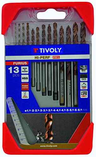 Tivoly 11454170006 Clipster Metallbohrer DIN 338 FURIUS HSS beschichtet FUSIO Ø 1,5 bis 6,5 mm, 6 Stück von Tivoly