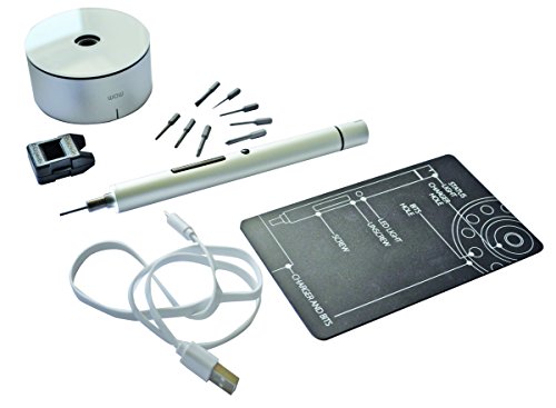 Tivoly 11521370009 Mini-Schraubendreher, elektrisch, Präzisionsschraubendreher, Aluminium, 15-teiliges Set von Tivoly
