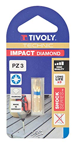 Tivoly 11523220300 Schraubendrehereinsatz Diamant Impact Torsion für Schrauben Pozidriv Pz3 von Tivoly