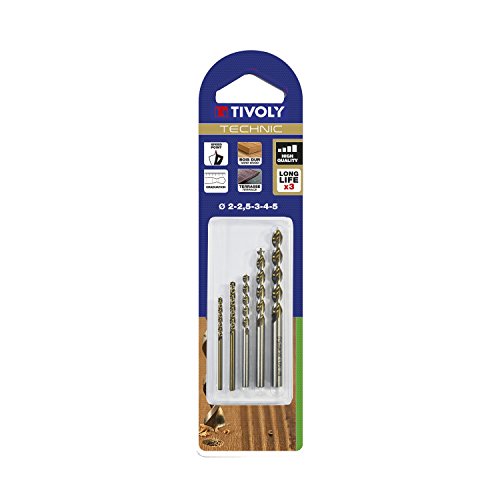 tivoly 10864070003 Set Bohrer Holz Technic graduiert, grau, Bronze, Set, 5-teilig von Tivoly