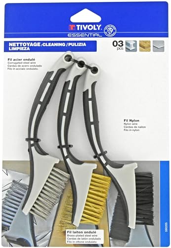 tivoly xt20252580205 mini-brosses Handtasche Mischhaut für Reinigung/ABBEIZEN, grau, 3-teiliges Set von Tivoly