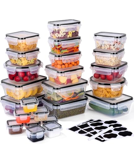 Tixexo 24er Frischhaltedosen mit Deckel (24 Luftdichte Aufbewahrungsbox und 24 Deckeln),Küche Auslaufsicherer Lebensmittelbehälter mit Schnappverschluss,BPA-frei,Küchenorganize,Essensboxen von Tixexo