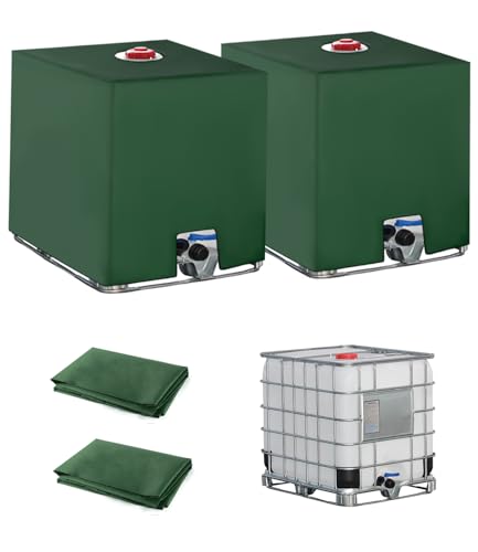 Tixexo 2PC IBC Tank Abdeckung, Wassertank Abdeckplane 1000L, IBC Container Zubehör, IBC Wassertank Abdeckung für Wasserfass, Anti-UV Schutzplane Regenwassertank Abdeckung, 116 x 100 x 120 cm Tixexo 2PC IBC Tank Abdeckung, Wassertank Abdeckplane 1000L, IBC Container Zubehör, IBC Wassertank Abdeckung für Wasserfass, Anti-UV Schutzplane Regenwassertank Abdeckung, 116 x 100 x 120 cm von Tixexo
