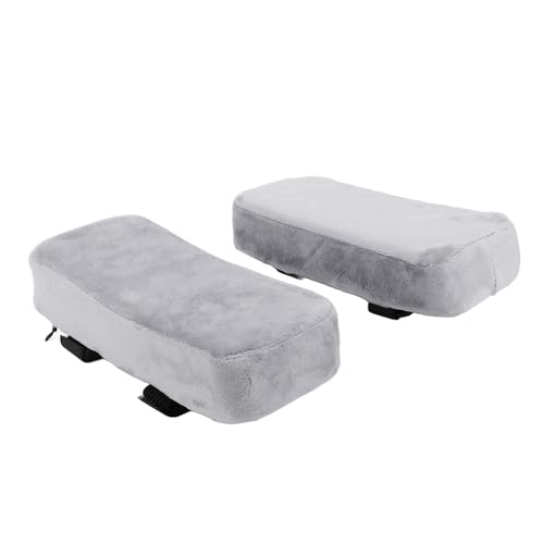 Tixiyu 1 Paar Memory Foam Gaming Stuhl Arm Ruhende Abdeckungen Ergonomischer Bürostuhl Armlehnenpolster Weiche Fleece -Stoff mit Elastischen Riemen für Druckentlastungskomfort (Grau) von Tixiyu