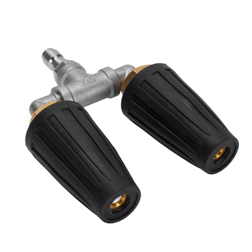 Tixiyu Doppelte Rotierende Twin Turbo -Düse 4000psi Druckscheibedüse mit 1/4 Zoll Schnellverbindung für Gartenautos Auffahrtenreinigung (Schwarz) von Tixiyu