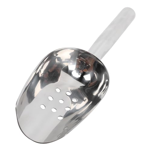 Tixiyu Edelstahl -Eisschaufel Küche Utility Scoop Food Scoop Messende Messung für Mehlkorntee mit Verdicktem Design Leicht zu Reinigen Bar Küchenwerkzeug 20.5x7cm (mit Löchern) von Tixiyu