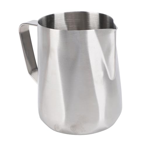 Tixiyu Edelstahlmilchmilch Frother 304 Spected Spout Latte Art Pitcher Dishmasher Safer Kompakter Kaffeekrug mit Rhombusmuster für Baristas & Heimgebrauch (600 ml Schleifen) von Tixiyu