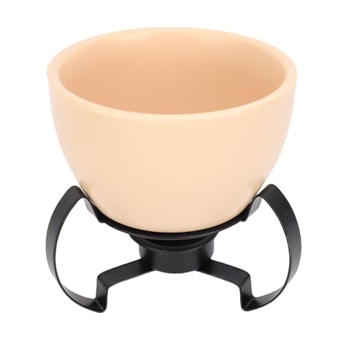 Tixiyu Keramikkäse Fondue Pot Set Handbemalte Europäische Stil mit Abnehmbarem Metallständer Zum Schmelzen von Käseschokolade Desserts (Beige) von Tixiyu