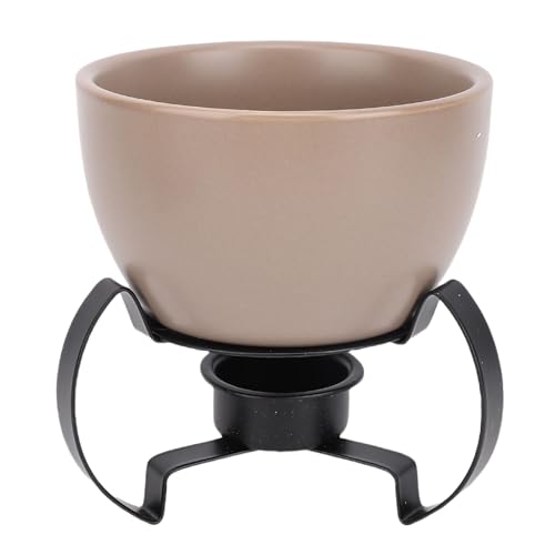 Tixiyu Keramikkäse Fondue Pot Set Handbemalte Europäische Stil mit Abnehmbarem Metallständer Zum Schmelzen von Käseschokolade Desserts (Grau) von Tixiyu