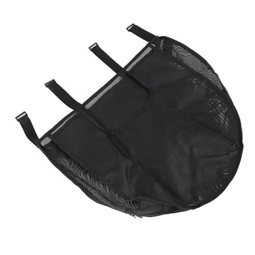 Tixiyu Mesh-Aufbewahrung Tasche Mesh-Organizer-Tasche Netz-Spielzeug-Aufbewahrung mit Großer Kapazität Wandbehang mit Reiß Verschluss für Badezimmer Küche Balkon Umfasst 4 Klebe Haken (Schwarz) von Tixiyu