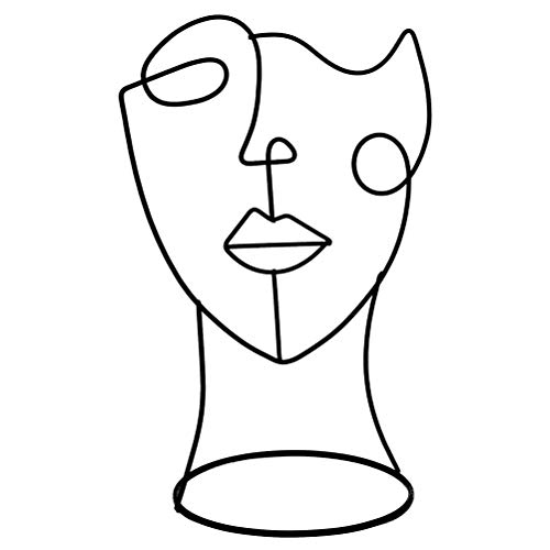 Tixiyu Metallkunst Wandskulptur, Moderne Dekorative Figur Metall Gesichtskunst Schwarz Dekorative Statue Abstrakte Dekoration, Geeignet für Zuhause, Büro, Wohnzimmer, Schlafzimmer, Esszimmer Dekor von Tixiyu