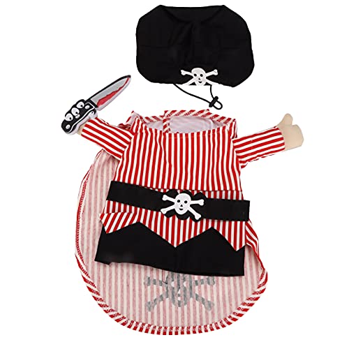 Tixiyu Piraten-Haustier-Outfit Piratenhunde Kostüm Pirate Katze Kleidung Hautfreundliche Polyester Pirate Kleidung und Hut Festliche Kleiderparty Cosplay für Hunde Katzen mit (S) von Tixiyu
