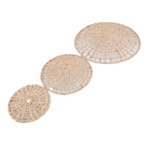 Tixiyu Rattan Gewebter Wandkorb Handgefertigtes Rundes Bauernhaus Hanging 3D -Design Rustikales Wandverzier mit Rattanmaterial für Home Indoor Wall Decor 50 Cm 35 Cm 25 Cm von Tixiyu