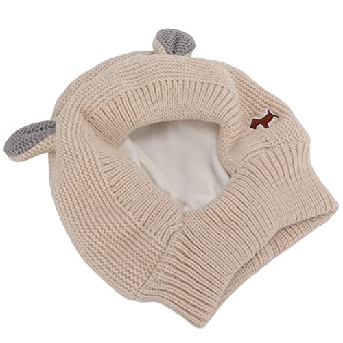 Tixiyu Strick Kaninchen Ohrhut Hunde Ohrscherner für Lärmschutz Warm Gestrickter Hundehut für Große Hunde mit Bequemem Blügendem, Atmungsaktivem Design (Beige) von Tixiyu